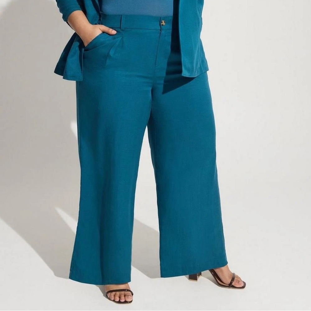 MAKE AN OFFER - TORRID Linen Blend Wide-Leg Trousers